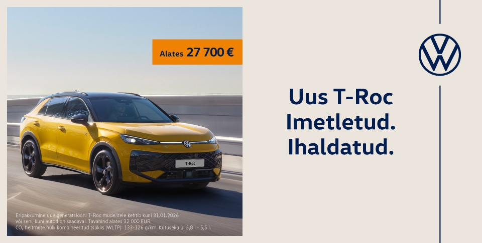 Uus T-Roc. Imetletud. Ihaldatud.&nbsp;Uus mudel kohal - tule proovis&otilde;idule!
